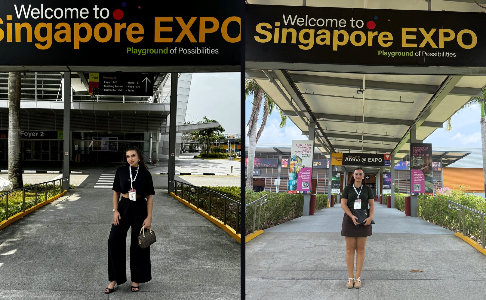 PartsCollab Key Account Managers Burçe Karaman and Gülşah Arı arriving at Singapore EXPO for MRO Asia-Pacific 2026